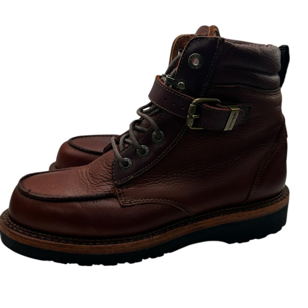 Vintage 1990s Lucchese Sport Leather Hiking Boots USA Made Mens 8.5B Brown